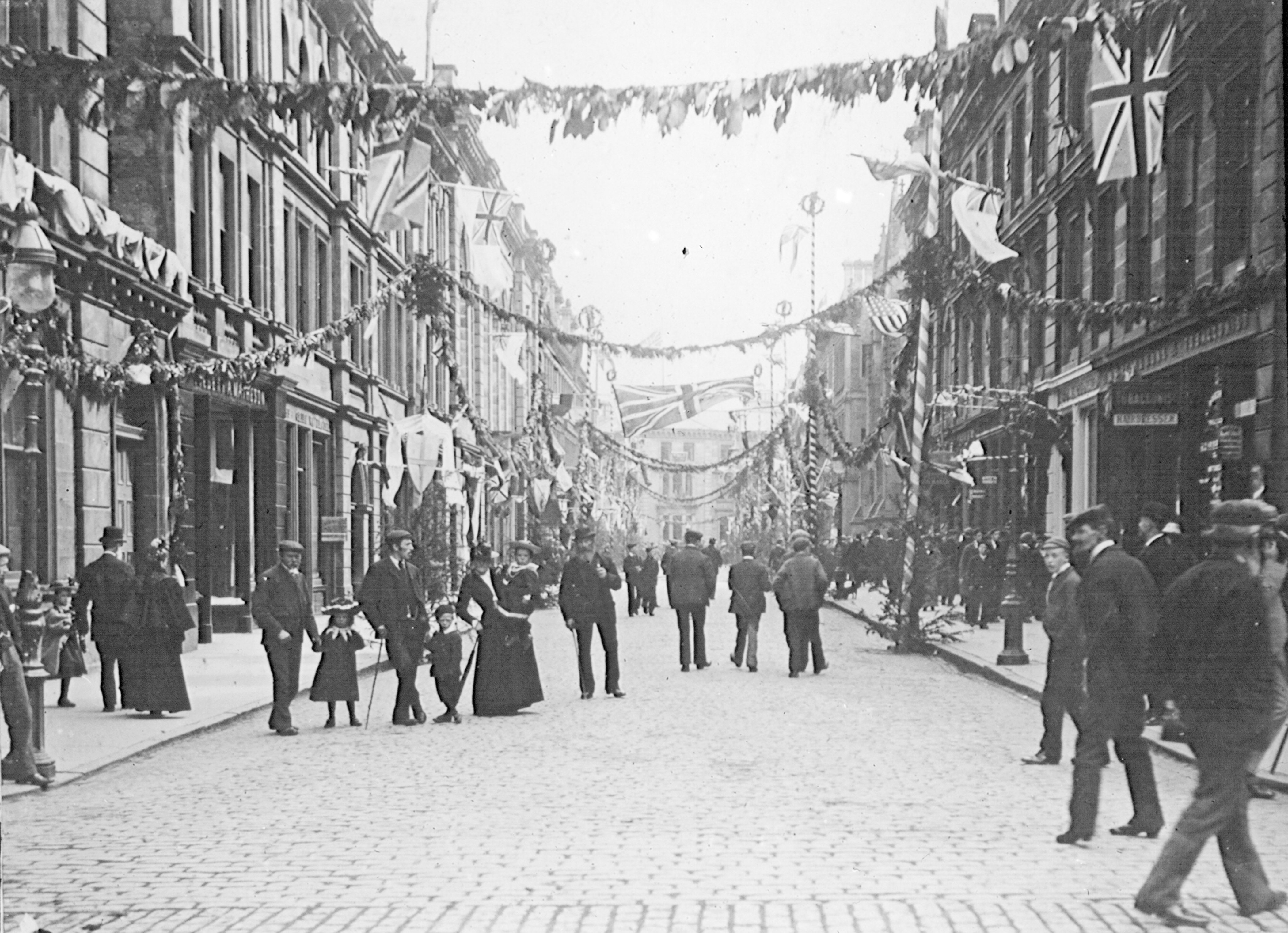 Union Street, Inverness on the occasion of Queen Victoria’s Diamond Jubilee celebrations on 22 June, 1897. Joseph Cook Collection, Inverness Museum & Art Gallery, High Life Highland.